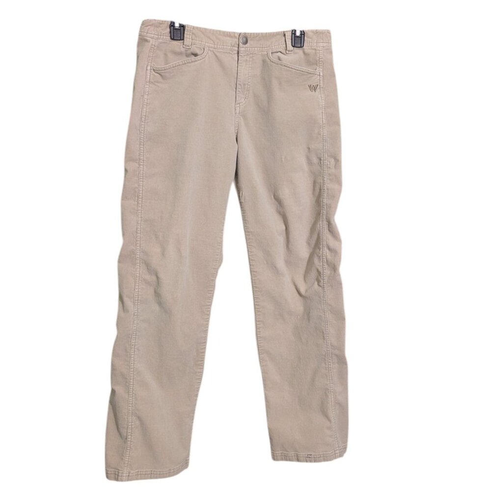 Women's White Sierra stretch corduroy pants, tan, size 14